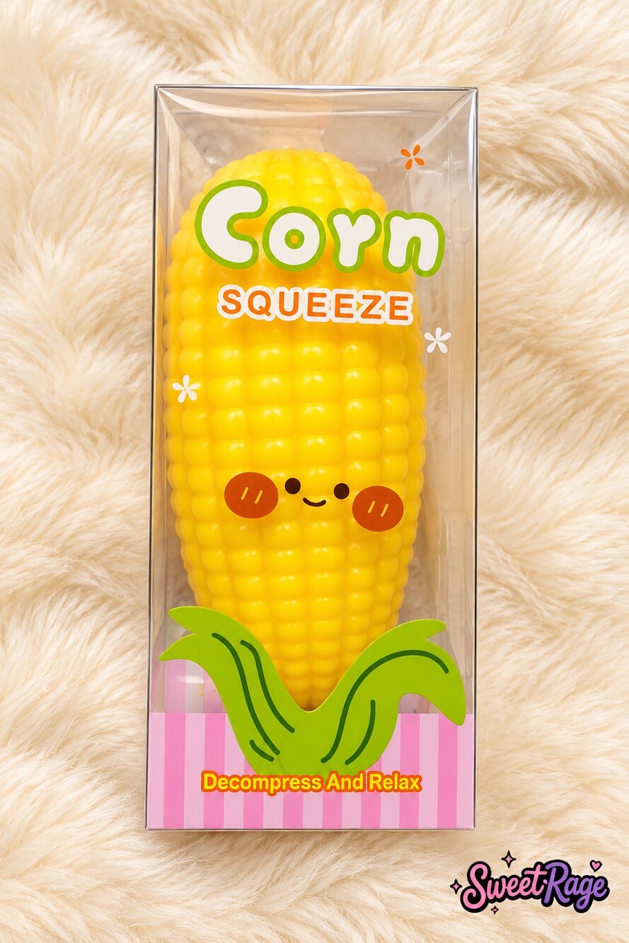 Crunchy Corn Squeeze Toy Yellow Squishy Stress Relief Handheld